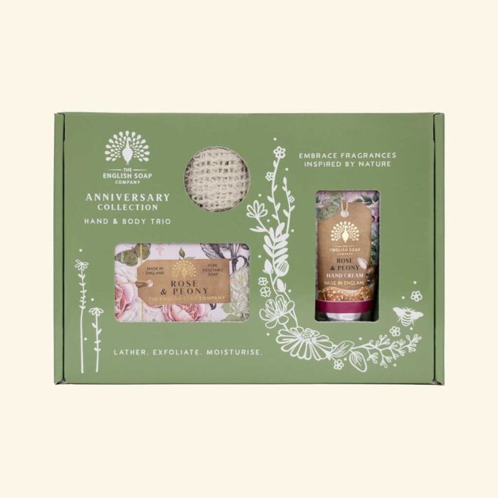 The English Soap Company Trio Hand & Body - Rose & Peony
